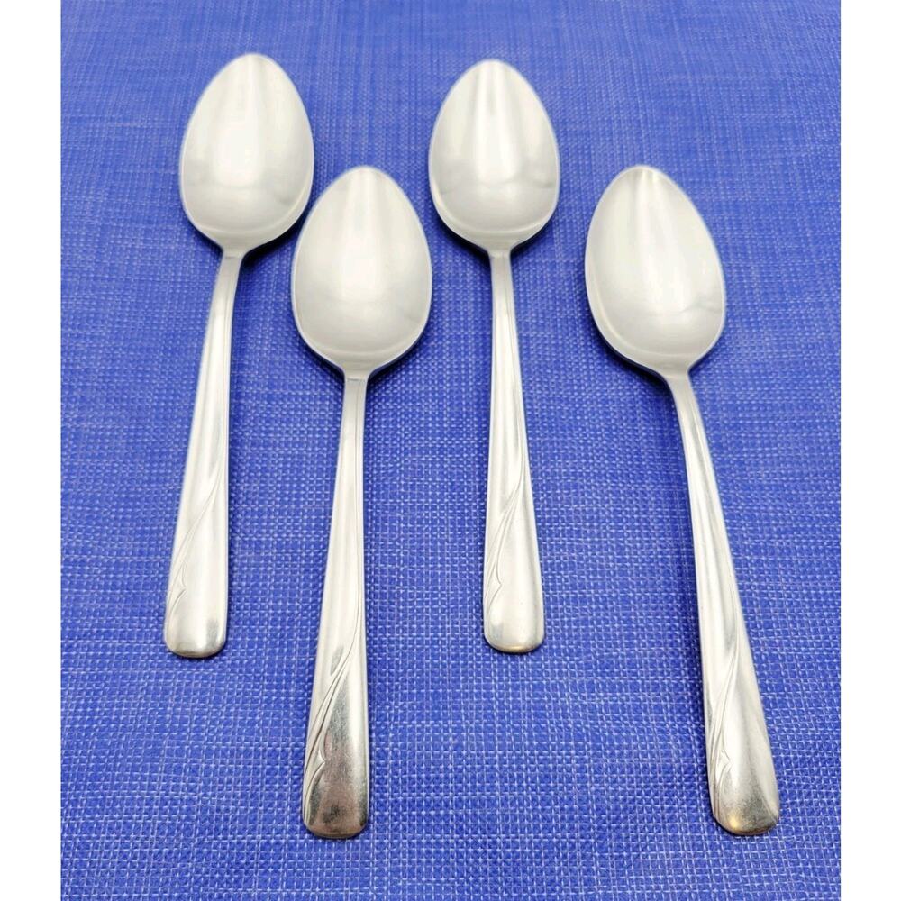 Set of 4 Oneida Oceanic Tablespoon Stainless Flatware Vtg